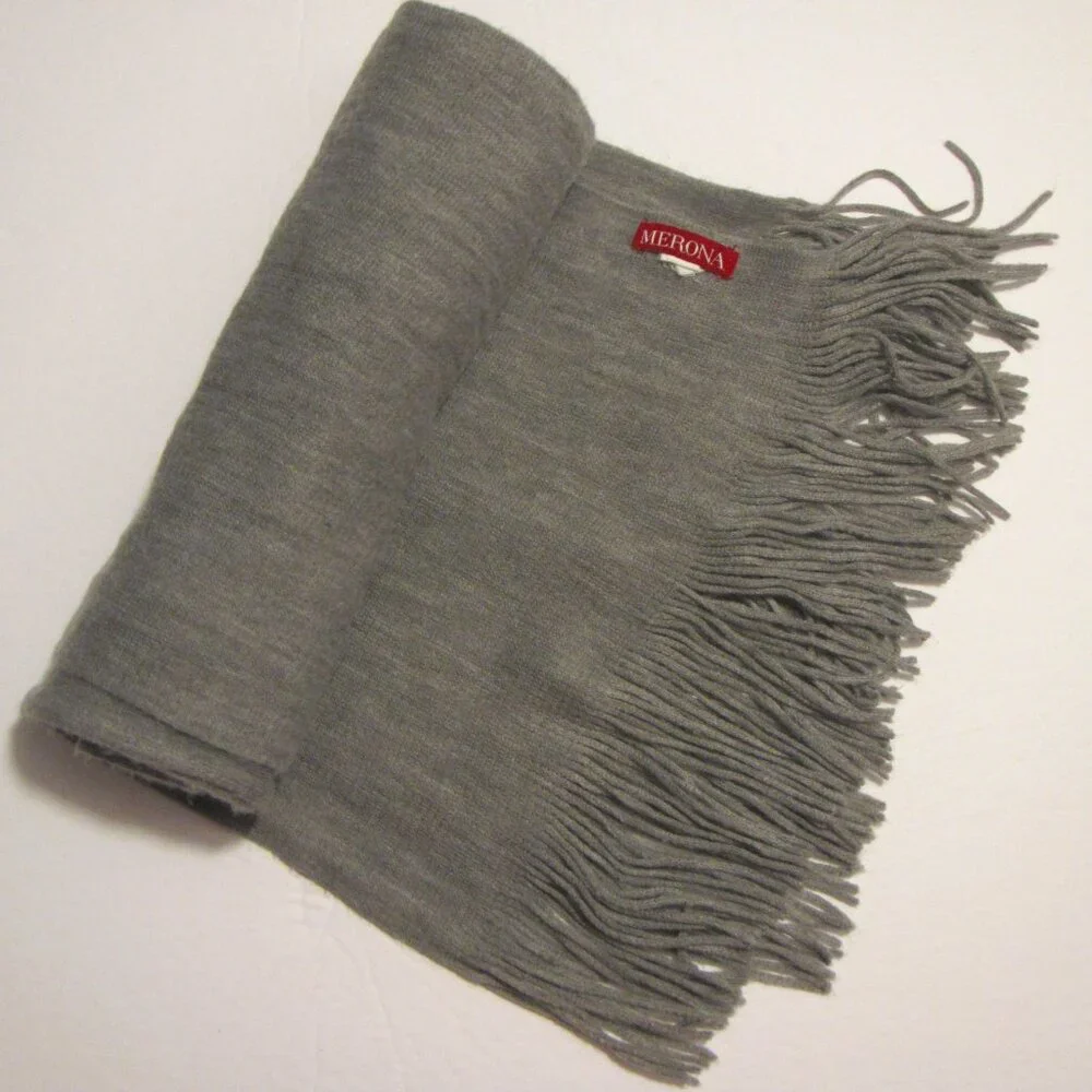 Men's Merona Gray Soft Acrylic Winter Scarf, 72 x 11